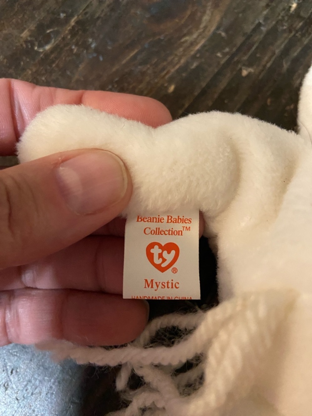 Ty White Mystic Beanie Baby Plush Pair with Iridescent Horn and Gold Accent - Picture 3 of 8
